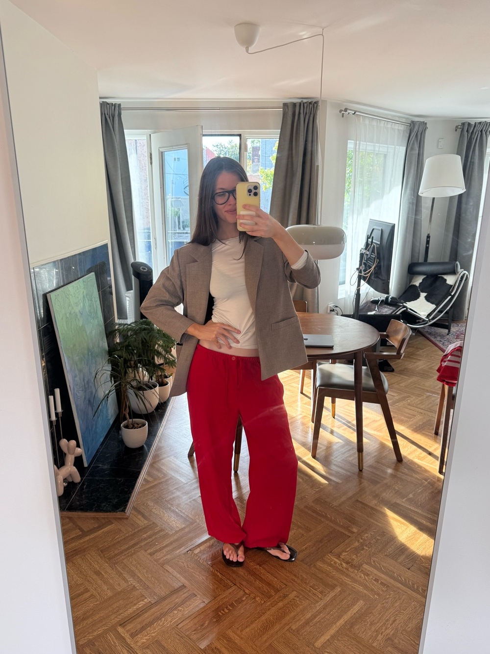Zara red lounge pants